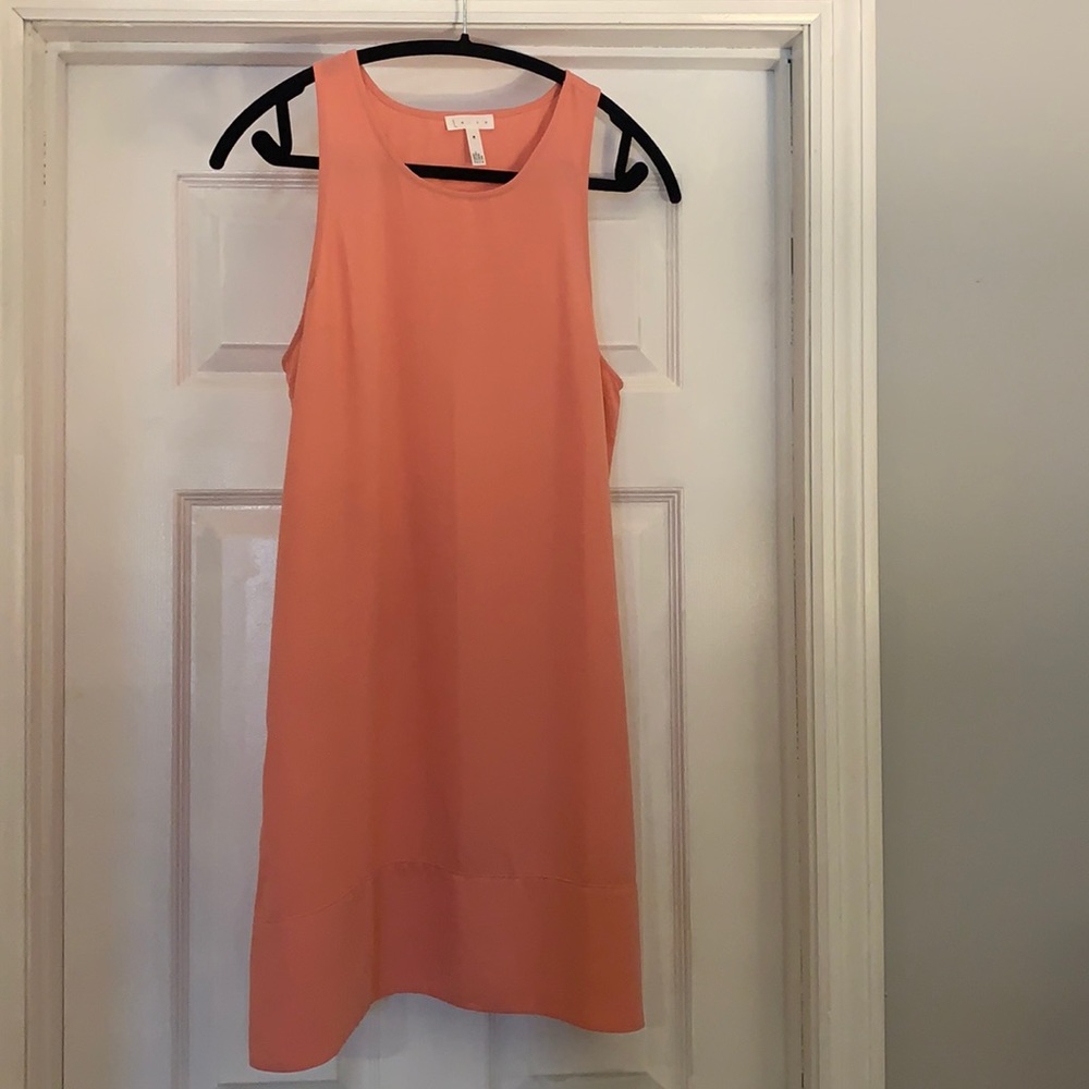 Knee length, peachy-pink dress